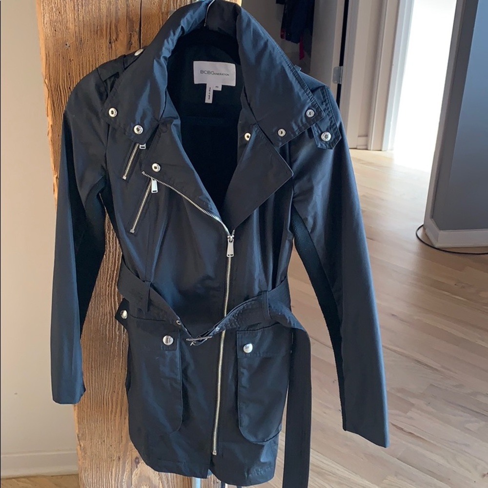 BCBG Black Trench Jacket - Size XS